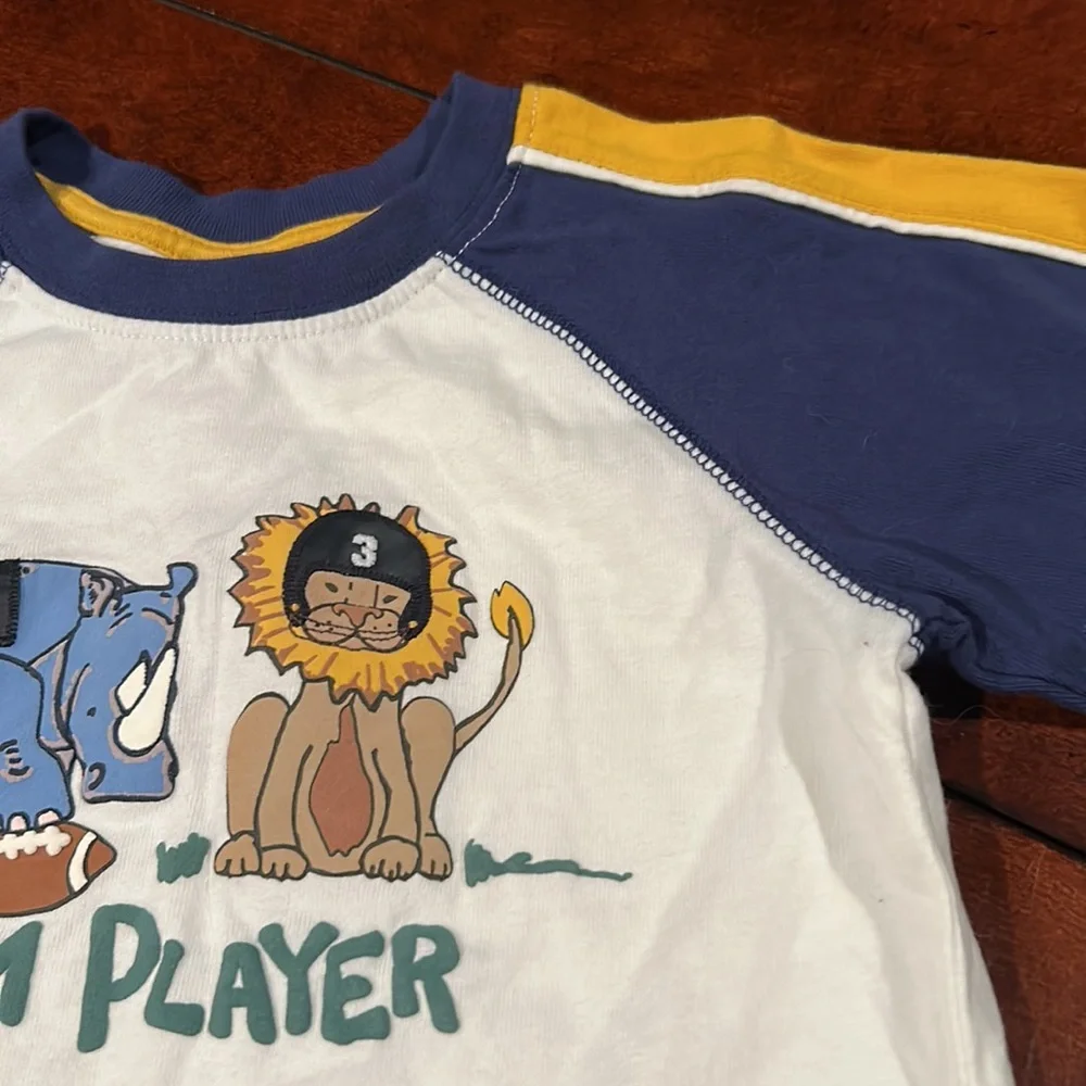 NWT Gymboree Varsity Football 2007 Rhino Lion Team Player Long Sleeve Shirt 2T